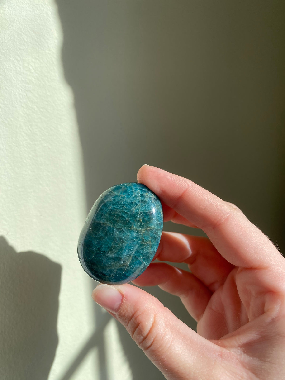 Blue Apatite Palm Stone