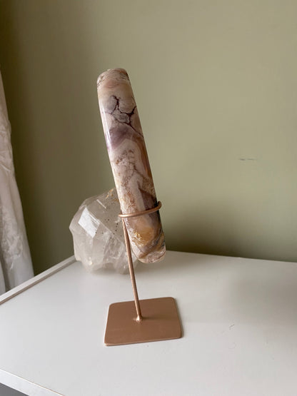 Pink Amethyst Moon on Stand