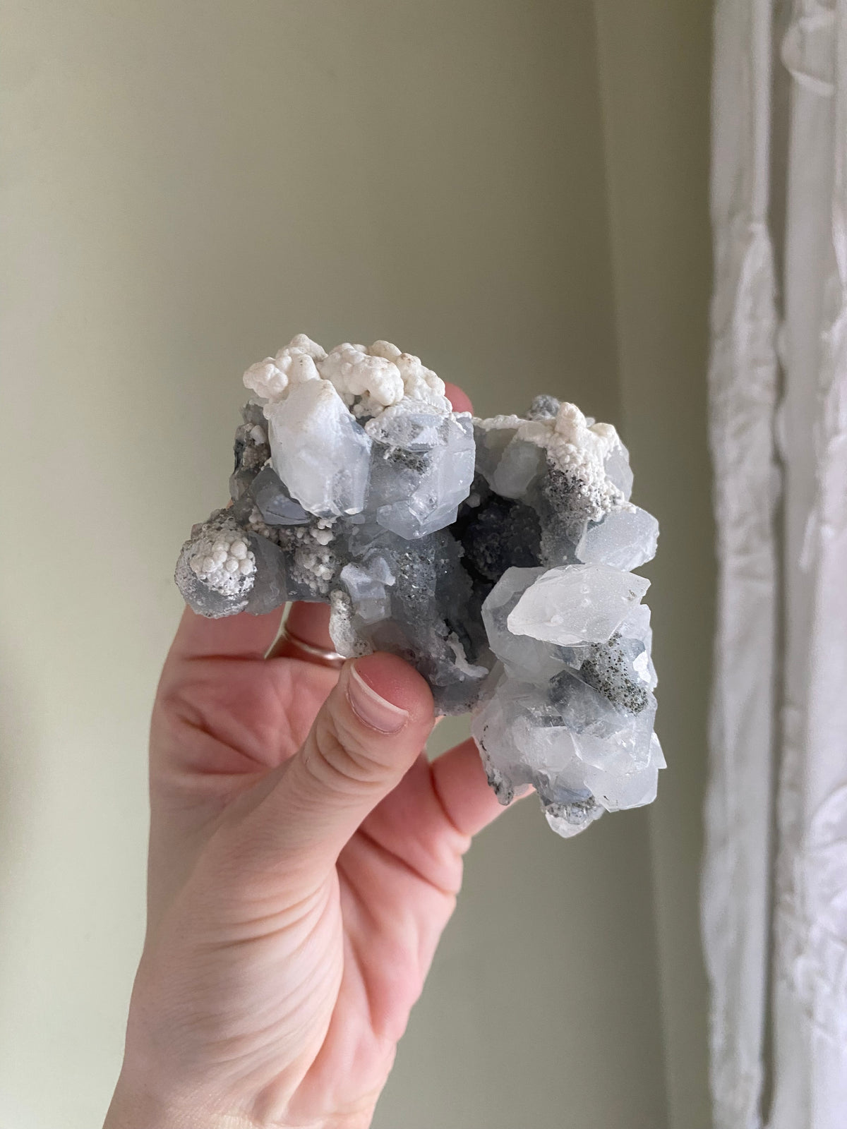 Apophyllite with Blue Chalcedony