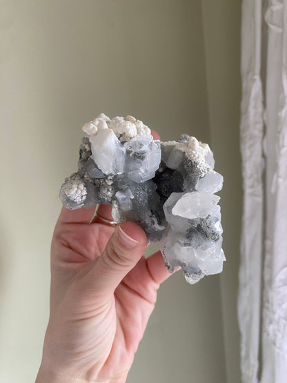 Apophyllite with Blue Chalcedony