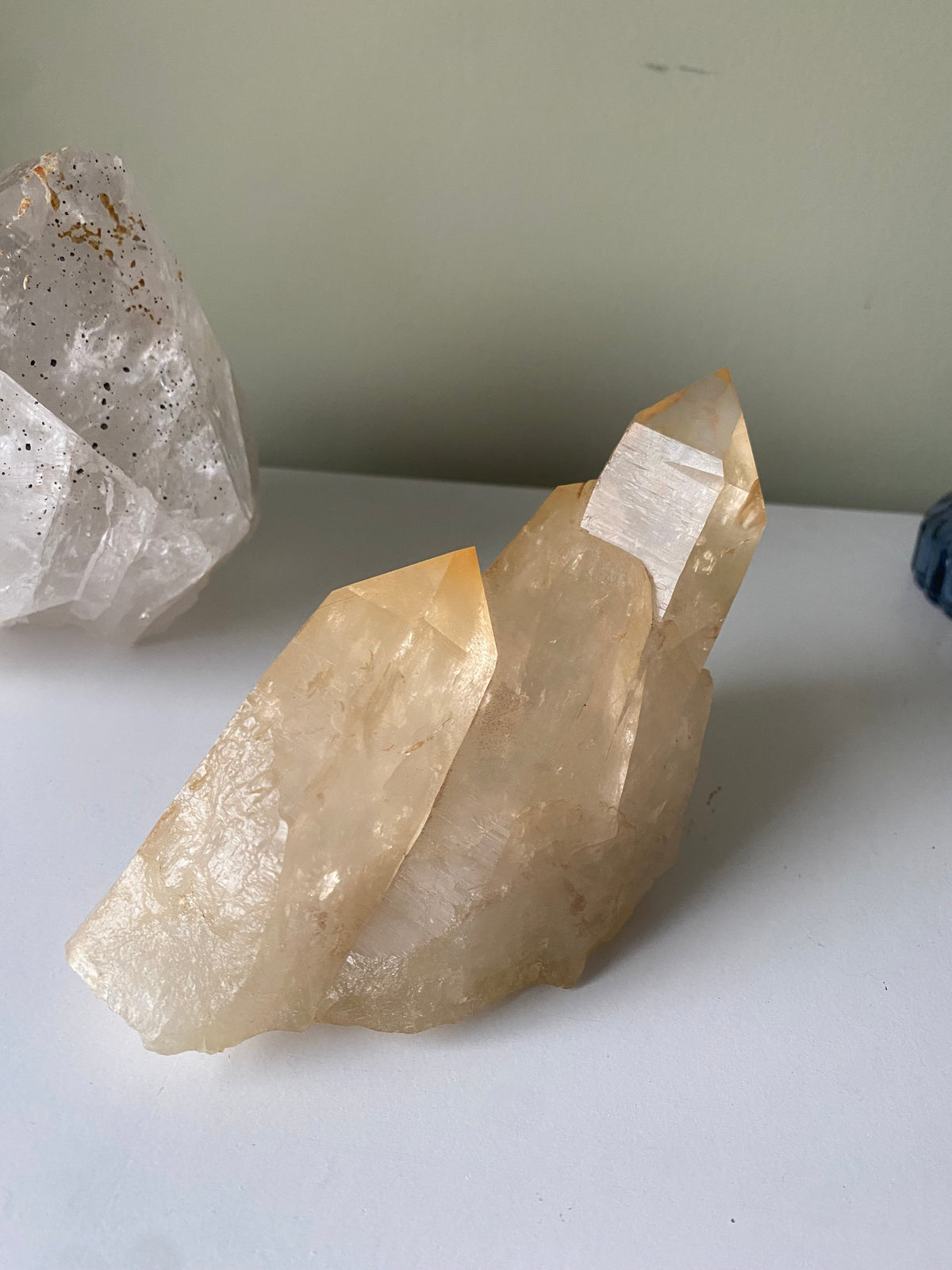 Rare Tangerine Lemurian Quartz Cluster