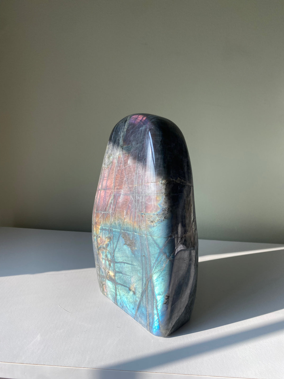 XXL Flashy Pink, Orange, Yellow, Purple & Blue Split Labradorite Freeform