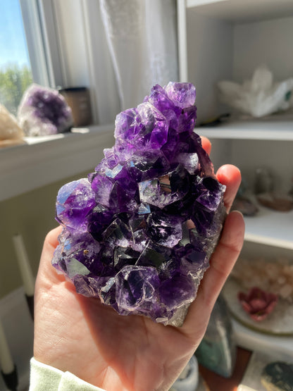 Juicy Brazilian Amethyst Point Cluster