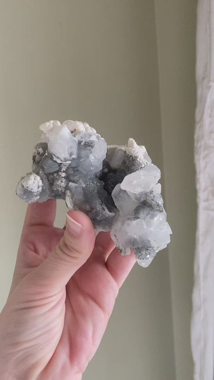 Apophyllite with Blue Chalcedony